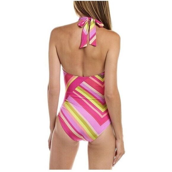 Trina Turk 3401225 Women's Sz 8 Multi Waltz Bandeau One-Piece Swimsuit $162+ - Picture 11 of 12